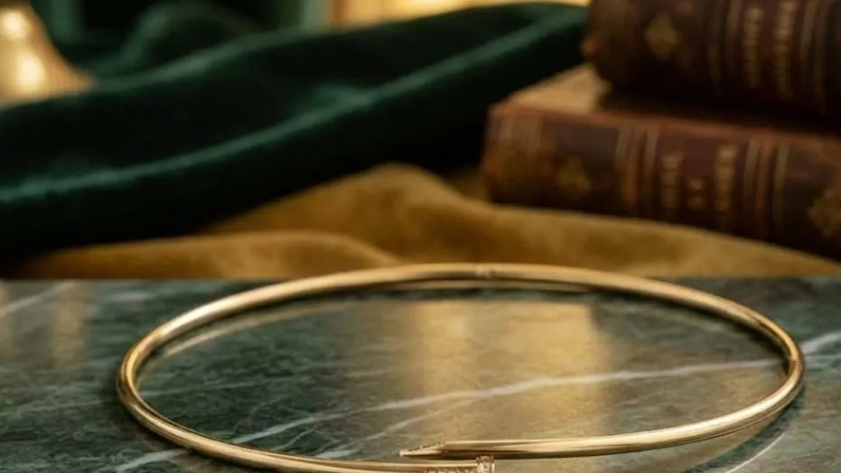 Greday gold bangle on marble